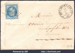 FRANCE N°29B SUR LETTRE GC 3782 ST NICOLAS DE LA GRAVE TARN & GARONNE 20/10/1867 - 1863-1870 Napoléon III. Laure