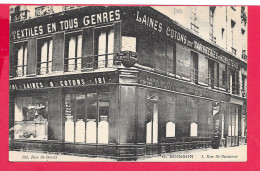 Cpa 75 Paris, Etablissement O.BOISSON Tapisseries, BONETERIE, Textiles..., Voir Scannes Angle Rue St Denis/St Sauveur - Negozi