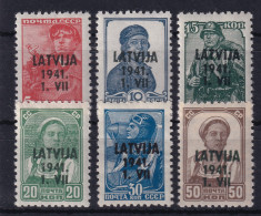 GERMAN OCCUPATION OF LATVIA 1941 - MNH - Mi 1-6 - Complete Set! - Besetzungen 1938-45