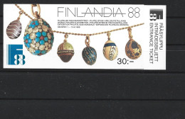 1988 FINLANDE Carnet 1014** Fabergé, Finlandia, Expo Phila, Côte 25.00 - Postzegelboekjes