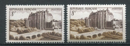 25785 FRANCE N°873*/** 8F Châteaudun : Brun Sans Le Bistre + Normal  1950  TB - Unused Stamps