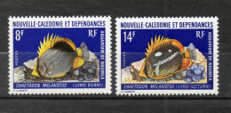 Nlle CALEDONIE N° 387 + 388  NEUFS AVEC CHARNIERES  COTE 9.60€     POISSON ANIMAUX FAUNE - Ongebruikt