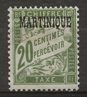 MARTINIQUE: (*), TAXE, N° YT 3 Nsg, TB - Timbres-taxe