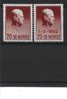 1942 NORVEGE 236-36A** Quisling - Ongebruikt