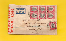 South Africa Suid Afrika Pair 1940 Censor Registered Cover Johannesburg To Virginia USA Via NY Postal History - Luftpost