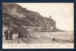 06. Menton. Frontière Italienne. Roches Rouges Et Hotel Miramar. Guardia Di Finanza, Doganieri. Restaurant Grottes - Menton