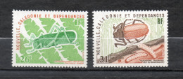 Nlle CALEDONIE N° 406 + 407  NEUFS AVEC CHARNIERES  COTE 6.20€     INSECTE ANIMAUX FAUNE - Ongebruikt