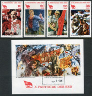 DDR 1981 Socialist Unity Party Day  MNH / **.  Michel 2595-98, Block 63 - Unused Stamps