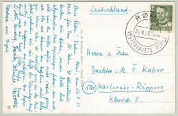 Dänemark / Danmark 1957, Ansichtskarte Romo - Karlsruhe, Vesterhavets Perle / Perle Der Nordsee - Briefe U. Dokumente