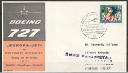 BRD Flugpost /Erstflug Boeing 727  LH 212 Frankfurt - Stockholm  1.6.1964 Ankunftstempel 1.6.64 (FP 261 ) - Premiers Vols