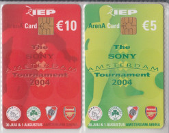 NETHERLANDS 2004 AMSTERDAM ARENA CARD FOOTBALL CLUB AJAX PANATHINAIKOS RIVER PLATE ARSENAL TOURNAMENT 2 CARDS - Deportes