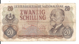 AUTRICHE 20 SCHILLING 1956 VG+ P 136 - Oesterreich