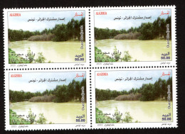 2021 - Algérie - Timbre-poste Commun Tunisie- Algérie : Oued Madjerda- Fleuve - Bloc De 4- Emission Complète 1v.MNH** - Joint Issues