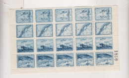 YUGOSLAVIA, JADRANSKA STRAZA ZA DOM NA JELSI  CHARITY STAMPS Set MNH ,sheet Of 5 Sets - Gebruikt