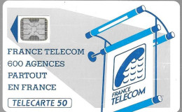 CARTE-PUBLIC-600 AGENCES-50U-Te11Ba.510-SC4an-Trou 7-V°Trait Court-R°Glacé-5 Pe-17825-Utilise-TBE-RARE - “600 Agences”