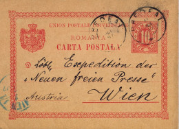 1897 RUMANIA / ROMANIA , ENTERO POSTAL CIRCULADO , PREDEAL - VIENA , LLEGADA - Storia Postale