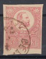 Hungary Franz Josef Imperforated 5 Kr. Red, Used - Used Stamps