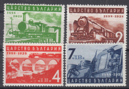 Bulgaria 1939 Railway Trains Mi#354-357 Mint Never Hinged - Unused Stamps