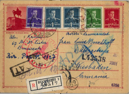 1943 RUMANIA / ROMANIA , TARJETA ENTERO POSTAL CERTIFICADO , BUCAREST / WIESBADEN , CORREO AÉREO , CENSURAS - Covers & Documents