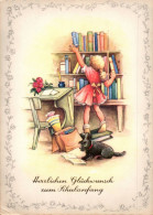 G6363 - Glückwunschkarte Schulanfang - Mädchen Hund Dog Zuckertüte - EAS Schwertfeger - Children's School Start