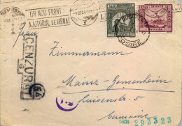 1941 RUMANIA / ROMANIA , SOBRE CIRCULADO , BUCAREST - MAINZ , MARCA DE CENSURA - Storia Postale