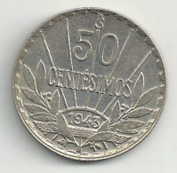 URUGUAY - 50 Centesimos - 1943 - Argent - TB/TTB - Uruguay