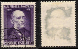 PHYSICIAN  MÉDECIN ARZT MEDICINE - KARL VON ROKITANSKY - AUSTRIA ÖSTERREICH AUTRICHE 1954 Sc 592 Mi 997 Yv 830 - Médecine