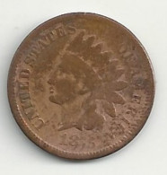 USA - One Cent - 1875 - TB/ TTB - 1859-1909: Indian Head