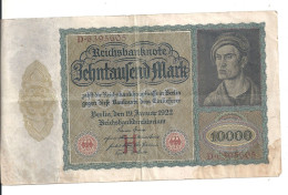 ALLEMAGNE 10000 MARK 1922 VF P 70 - 10.000 Mark