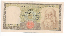 49487) BANCONOTA DA 50000 LIRE BANCA D'ITALIA LEONARDO DA VINCI 4/2/1974 - 50000 Liras