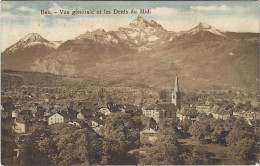 Bex Vue Générale Et Les Dents Du Midi 1919 Rare - Bex