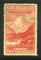 NZ 1899 Mt Cook 5/- No Watermark  SG 259  Hinge Remains Thin - Unused Stamps