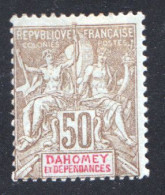 Dahomey Groupe 50 Cent Bistre Et Rouge Sur Azuré Yv 5* - Unused Stamps