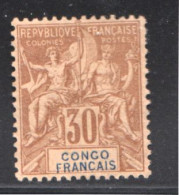 Congo Français  Groupe 30 Cent. Brun   Yv 20* - Neufs