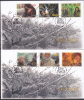 NEW ZEALAND 2023 Lord Of The Rings: King 20th Anniv., Set Of 6 On 2 FDC’s - Vignettes De Fantaisie