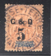 Groupe Surchargé G&D 5 Sur 30 Cent. Belle Oblitération «Basse-Terre»  Yv 45 - Usados