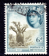 SOUTHERN RHODESIA - 1953 QEII DEFINITIVE 6d STAMP FINE USED SG 84 REF C - Southern Rhodesia (...-1964)