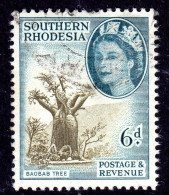 SOUTHERN RHODESIA - 1953 QEII DEFINITIVE 6d STAMP FINE USED SG 84 REF D - Southern Rhodesia (...-1964)