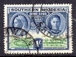 SOUTHERN RHODESIA - 1940 SOUTH AFRICA COMPANY ANNIVERSARY 1/- STAMP FINE USED SG 60 - Southern Rhodesia (...-1964)