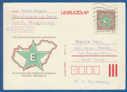 Ungarn; PC Levelezö Lap 5 Ft; 29 Esperanto Kongress; 1990 Budapest - Esperánto