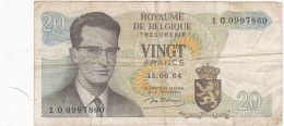 Belgique - Billet De 20 Francs - Beaudoin Ier - 15 Juin 1964 - P138 - Otros & Sin Clasificación