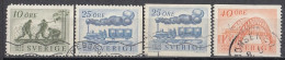SWEDEN 418-420,used,falc Hinged,trains - Usados
