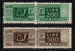 Repubblica 1946 - Pacchi Ruota 200/500 Lire - Lieve Traccia Linguella - MVLH* - Postal Parcels