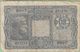 Italie - Billet De 10 Lire - 23 Novembre 1944 - P32c - Italia – 10 Lire