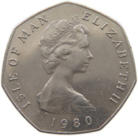 ISLE OF MAN 50 PENCE 1980 LONG BOAT #t005 0103 - Isle Of Man