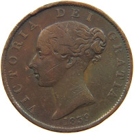 ISLE OF MAN HALFPENNY 1839 Victoria 1837-1901 #s075 0663 - Île De  Man