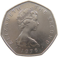 ISLE OF MAN 50 PENCE 1976 Elizabeth II. (1952-2022) #c028 0223 - Île De  Man