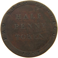 ISLE OF MAN HALFPENNY 1831 WILLIAM IV. (1830-1837) #a002 0371 - Isla Man