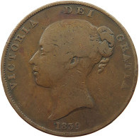 ISLE OF MAN PENNY 1839 Victoria 1837-1901 #a009 0357 - Isle Of Man