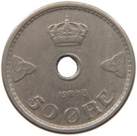 NORWAY 50 ÖRE 1948 HAAKON VII. 1905-1957 DOUBLE STRUCK 4 #c034 0425 - Norvège